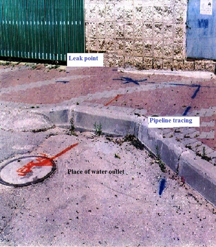 Hadera city — leak location marking